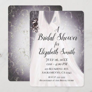 Blushing Bride Purple Modern Glam Bridal Shower Invitation