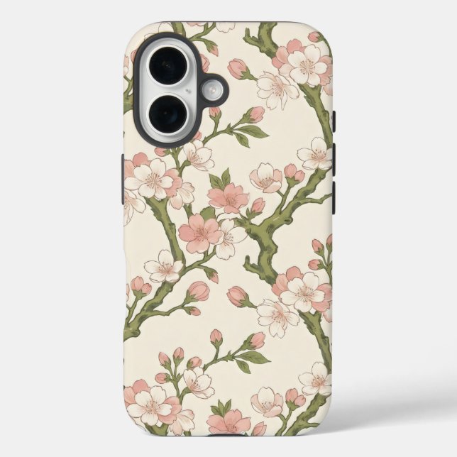 Blushing Cherry Blossom Branch | Soft Pink Floral  Case-Mate iPhone Case (Back)