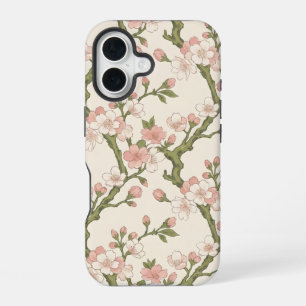 Blushing Cherry Blossom Branch Soft Pink Floral iPhone 16 Case