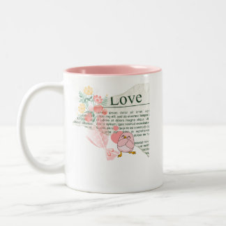 Blushing Chick & Watercolor Flowers Mug | Vintage 