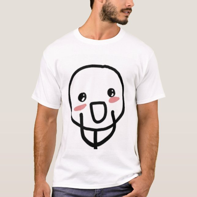 Blushing Comic Face T-Shirt (Front)