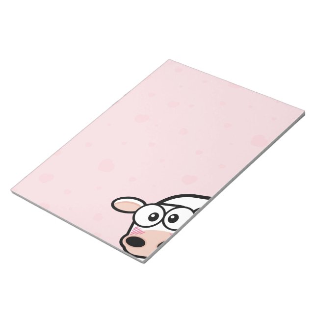 Blushing Cow and Hearts Notepad (Angled)