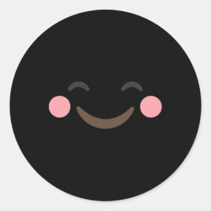 Blushing Emoticon Shirt Yellow Halloween  Classic Round Sticker