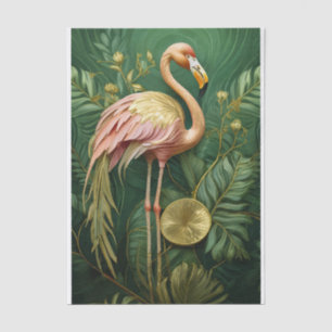 Blushing Flamingo Glistening Gold, Elegant Tissue Paper