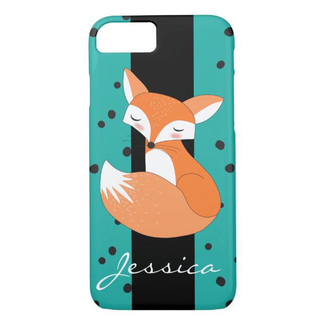 Blushing Fox with Custom Name Case-Mate iPhone Case (Back)