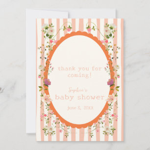 Blushing Garden Baby Shower Customisable  Thank You Card