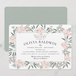 Blushing Garden Wedding Bridal Shower Invitation