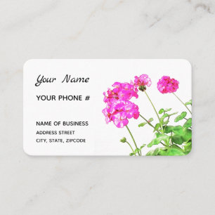Blushing Geraniums, Backside Next Appointment Business Card