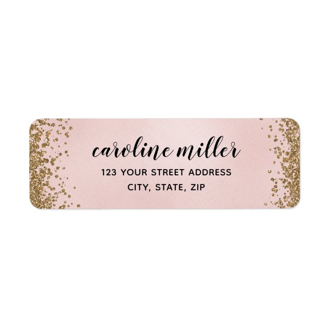 Blushing Glitter Texture Legible Return Address (Front)