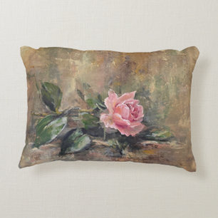 Blushing Grace Rose Accent Pillow