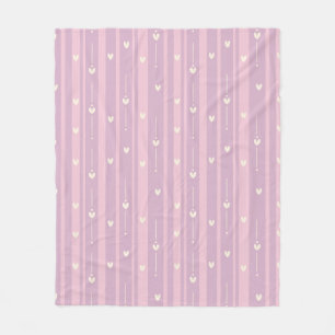 Blushing Heart Stripes Pattern Fleece Blanket