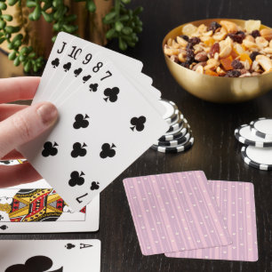 Blushing Heart Stripes Pattern Playing Cards