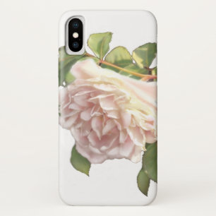 Blushing Ivory Peach Rose iPhone X Case
