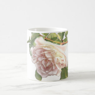 Blushing Ivory Peach Rose Coffee Mug