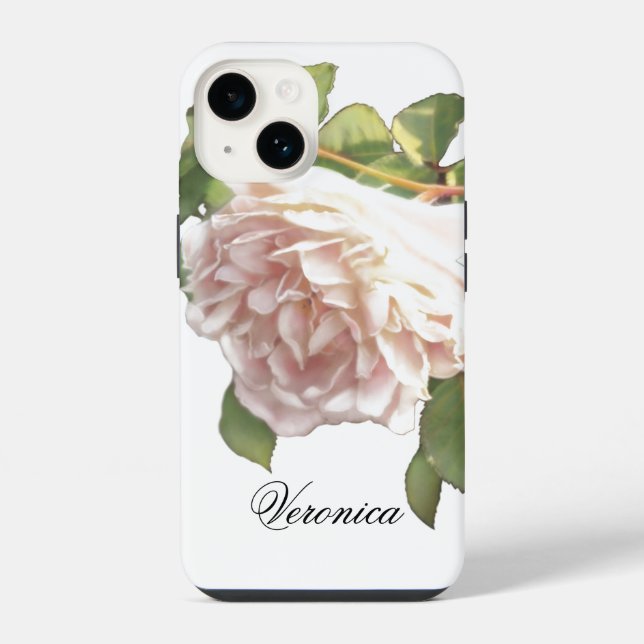 Blushing Ivory Peach Rose  iPhone Case (Back)