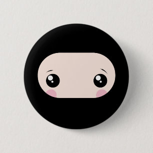 Blushing Kawaii Ninja 6 Cm Round Badge