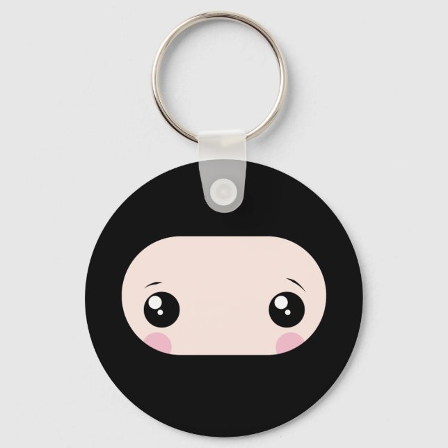 Blushing Kawaii Ninja Key Ring (Front)