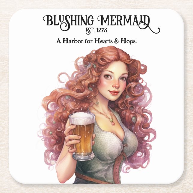 Blushing Mermaid - Baldur's Gate Square Paper Coaster (Front)