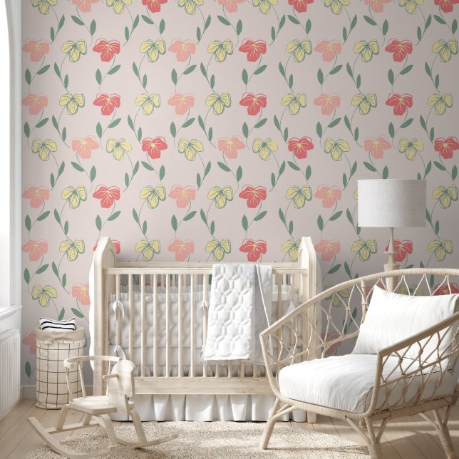 Blushing Pansy Vines Wallpaper (Kids)