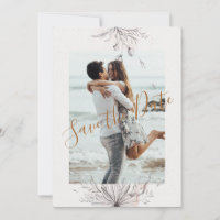 Blushing Peach Photo Flat Save The Date Card