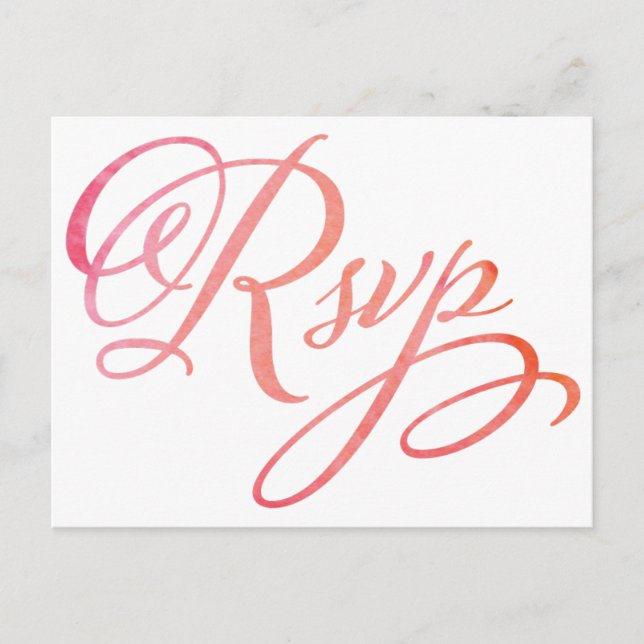 Blushing Peach Watercolor RSVP Postcard (Front)
