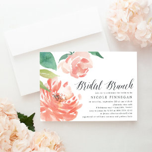 Blushing Peony   Bridal Brunch Invitation