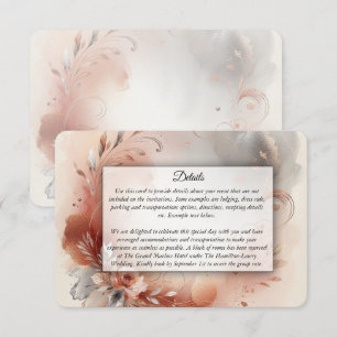 Blushing Petals and Silver Swirls Wedding Enclosure Card