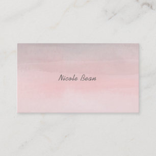 Blushing Pink & Grey Modern Watercolor Girly Glam Business Card