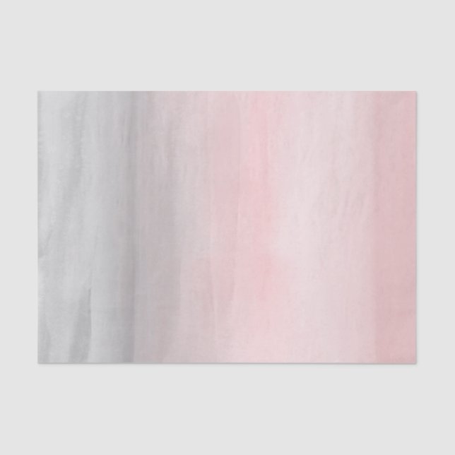 Blushing Pink Grey Modern Watercolor Ombre Chic Tissue Paper (Front)