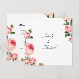 Blushing Pink Rose Engagement Party Invitation