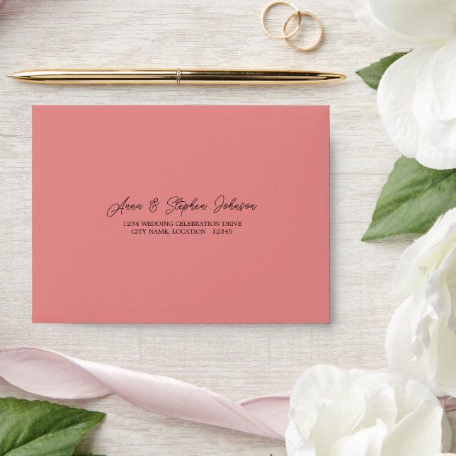 Blushing Pink RSVP Return Envelope (Wedding)