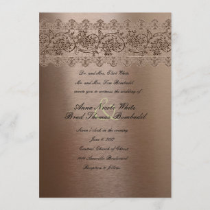 Blushing Pink Vintage Lace Wedding Invitation