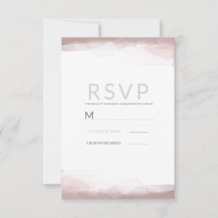 Blushing Pink Watercolor Modern Chic Wedding RSVP Card