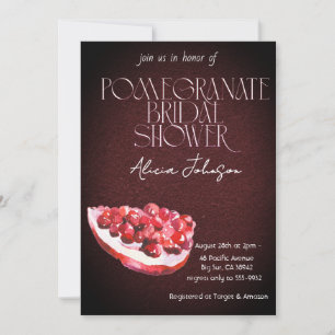 Blushing Pomegranate Branch Bridal Shower Invitation