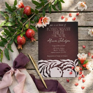 Blushing Pomegranate Branch Bridal Shower Invitation