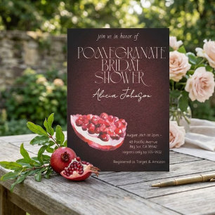 Blushing Pomegranate Branch Bridal Shower Invitation