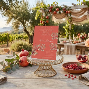 Blushing Pomegranate Branch Bridal Shower Invitation