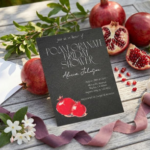 Blushing Pomegranate Branch Bridal Shower Invitation