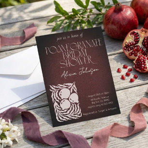 Blushing Pomegranate Branch Bridal Shower Invitation