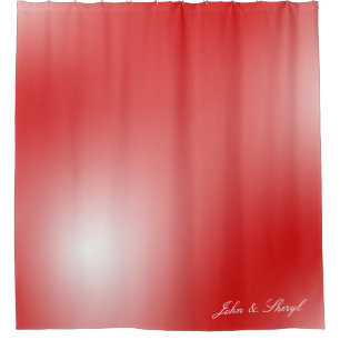 Blushing Red and White Blurred Abstract Shower Curtain