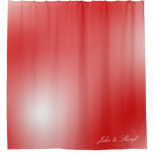 Blushing Red and White Blurred Abstract  Shower Curtain (Front)