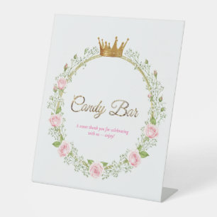 Blushing Romance: Pink Roses & Baby’s Breathe Pedestal Sign