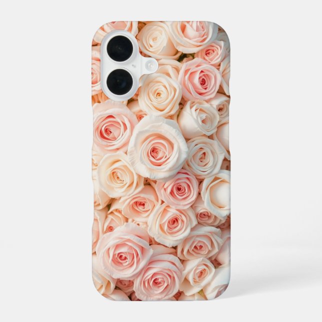 Blushing Rose Garden iPhone 16 Case (Back)