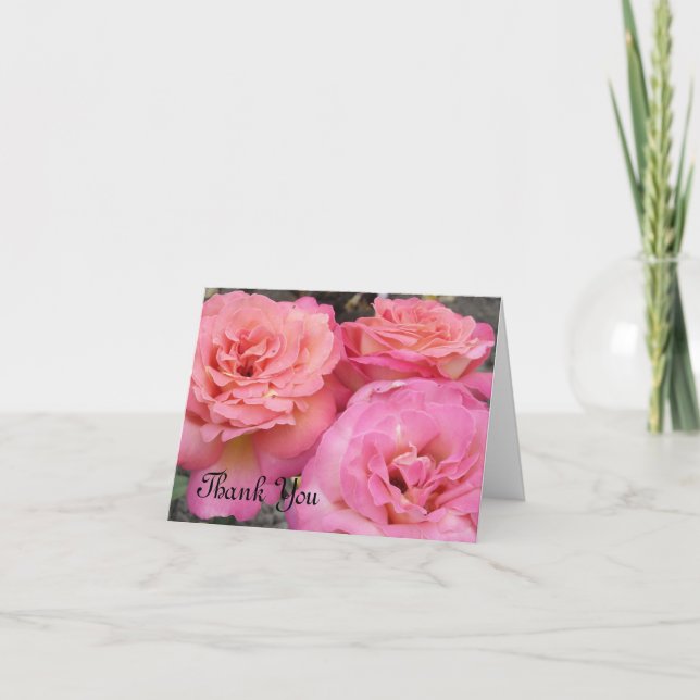 Blushing Roses Garden Thank You Card (Front)