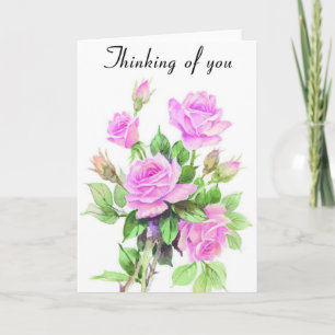 Blushing Roses Thinking of you Card