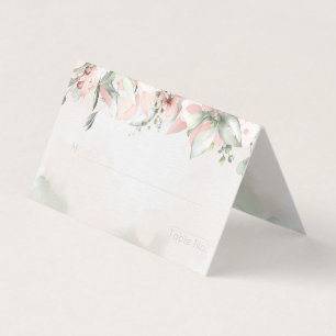 Blushing Roses Wedding Guest Table Seating Card