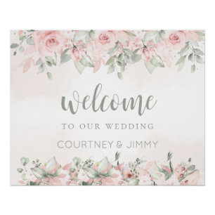 Blushing Roses Welcome To Our Wedding  Poster