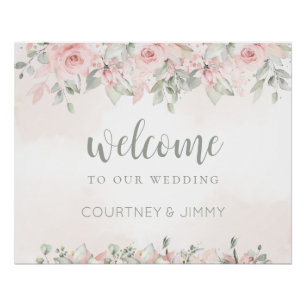Blushing Roses Welcome To Our Wedding  Poster