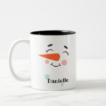  Blushing Snowman Face Personalised Name Holiday