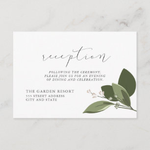 Blushing Sprigs Reception with Pink Back Enclosure Card